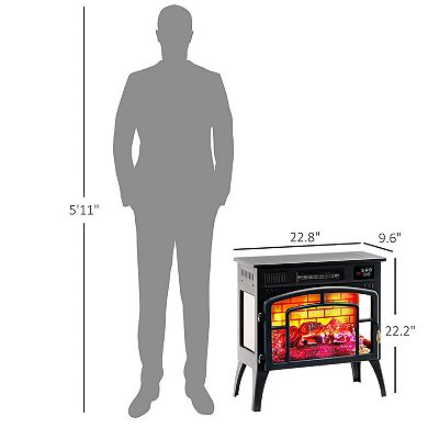 HOMCOM Infrared Electric Fireplace Heater for Indoor, 1500W