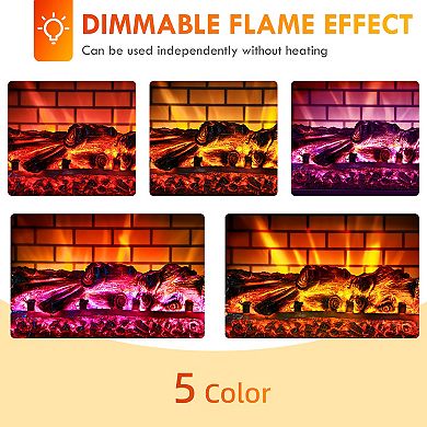 HOMCOM Infrared Electric Fireplace Heater for Indoor, 1500W