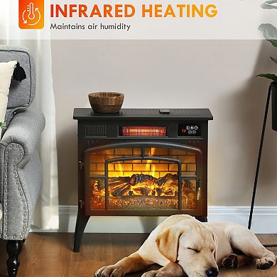 HOMCOM Infrared Electric Fireplace Heater for Indoor, 1500W