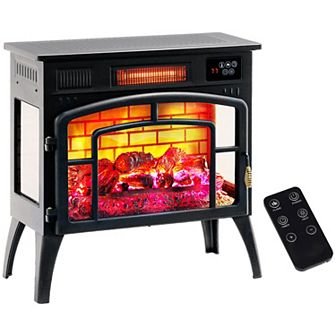 HOMCOM Infrared Electric Fireplace Heater for Indoor, 1500W