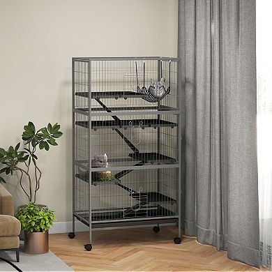 PawHut 6-Tier Small Animal Cage, Ferret Cage, Large Chinchilla Cage