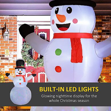 Outsunny 12ft Christmas Inflatable Snowman with Rotating Colorful LED Light