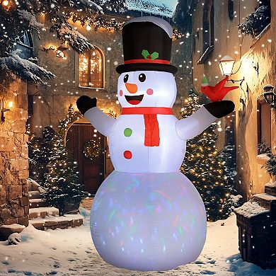 Outsunny 12ft Christmas Inflatable Snowman with Rotating Colorful LED Light