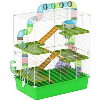 PawHut 23" 5 tier Hamster Cage with Wheel and Water Bottle