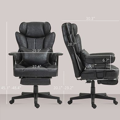 Homcom 396lbs. Big And Tall Office Chair With Footrest & Wide Seat