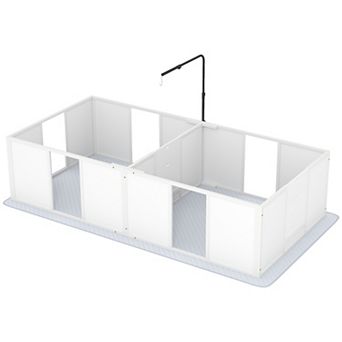 PawHut Whelping Box for Dogs w/ Retractable Light Stand & Waterproof Pee Pad