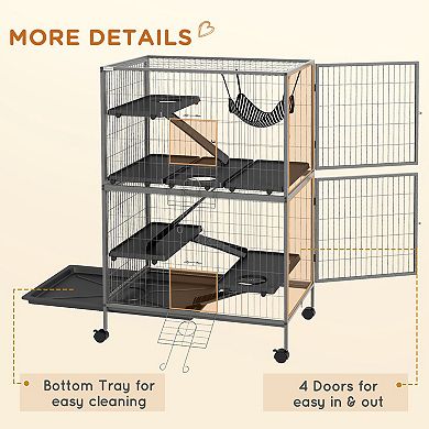 PawHut 5-Tier Small Animal Cage, Ferret Cage, Large Chinchilla Cage