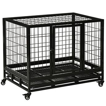 PawHut 36inch Heavy Duty Dog Crate, Indestructible Dog Cage Kennel