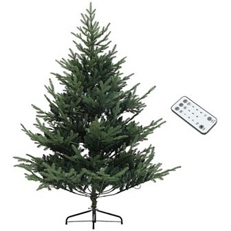 HOMCOM 6 ft Prelit Artificial Christmas Tree with Dual Color LED Lights