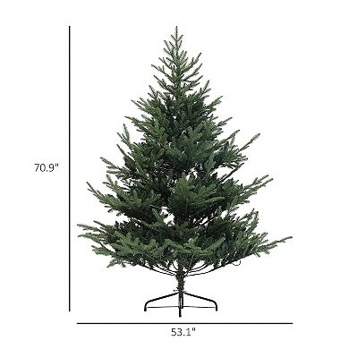 HOMCOM 6 ft Prelit Artificial Christmas Tree with Dual Color LED Lights