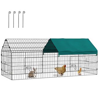 PawHut 73" Small Animal Playpen w/ Roof for Rabbit, Chicken, Chinchilla
