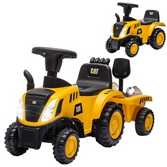 Qaba Ride-On Excavator for Kids with Shovel, Trailer & No Power Design