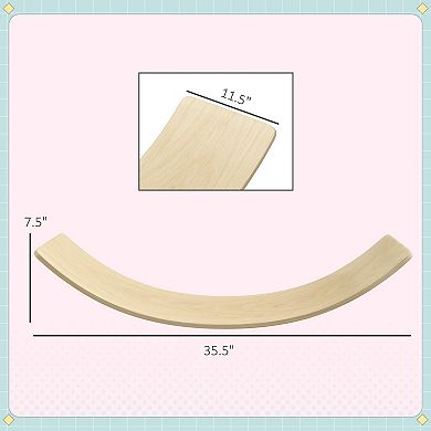 Qaba Balance Board Kids, 35 Inch Wooden Wobble Board for Children