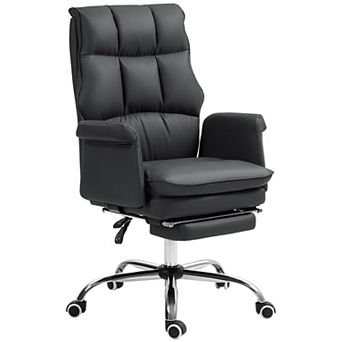 Homcom Executive Office Chair With Footrest, Ergonomic, Reclining