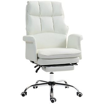 Homcom Executive Office Chair With Footrest, Ergonomic, Reclining