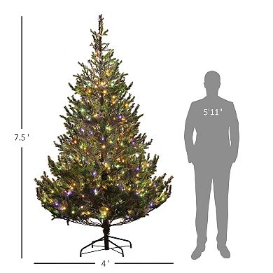 HOMCOM 7ft Artificial Sparse Cedar Christmas Tree with LED Lights