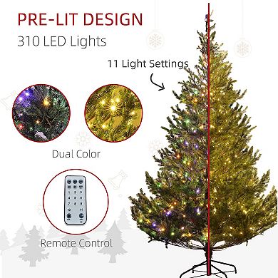 HOMCOM 7ft Artificial Sparse Cedar Christmas Tree with LED Lights