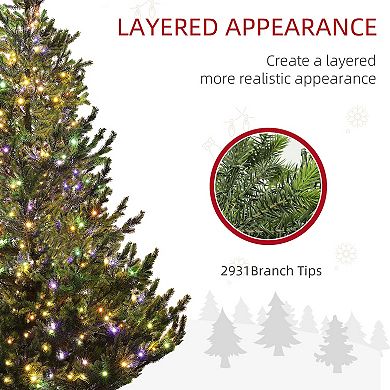 HOMCOM 7ft Artificial Sparse Cedar Christmas Tree with LED Lights