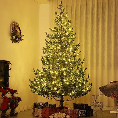 HOMCOM 7ft Artificial Sparse Cedar Christmas Tree with LED Lights