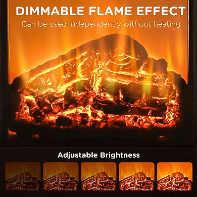 HOMCOM 1400W Electric Fireplace Heater with Oscillation, Timer