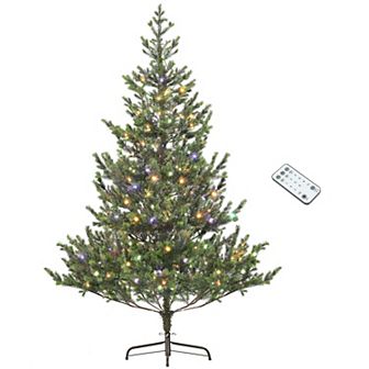 HOMCOM 6ft Artificial Sparse Cedar Christmas Tree with LED Lights