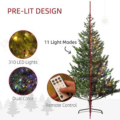 HOMCOM 6ft Artificial Sparse Cedar Christmas Tree with LED Lights