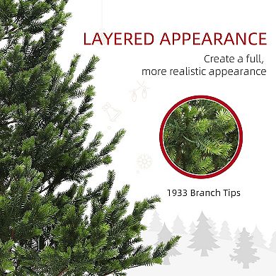 HOMCOM 6ft Artificial Sparse Cedar Christmas Tree with LED Lights