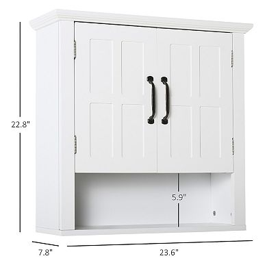 HOMCOM Bathroom Wall Cabinet, Medicine Cabinet w/ Adjustable Shelf,