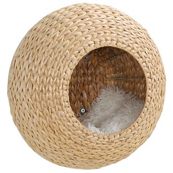 Pawhut Wall Mounted Cat Condo With Washable Cushion