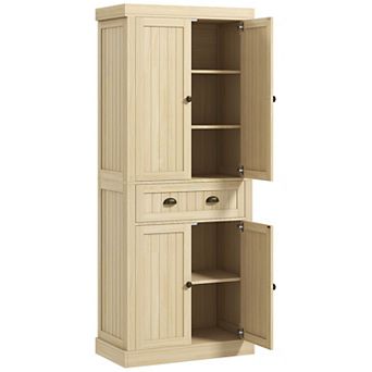 HOMCOM 72" Farmhouse Kitchen Pantry Cabinet with Drawer
