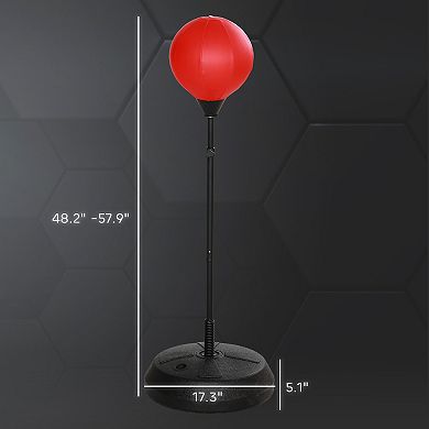 Qaba Punching Bag for Kids w/ Stand & Boxing Gloves for Years 5-10