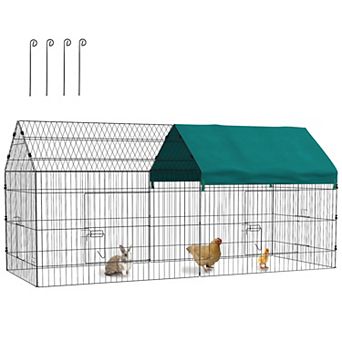 PawHut 87" Small Animal Playpen w/ Roof for Rabbit, Chicken, Chinchilla