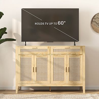 HOMCOM 53" Sideboard Buffet Cabinet with Storage Drawers and Doors