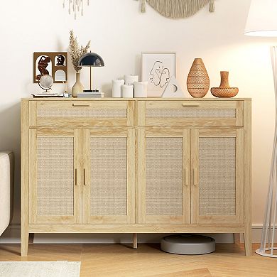 HOMCOM 53" Sideboard Buffet Cabinet with Storage Drawers and Doors