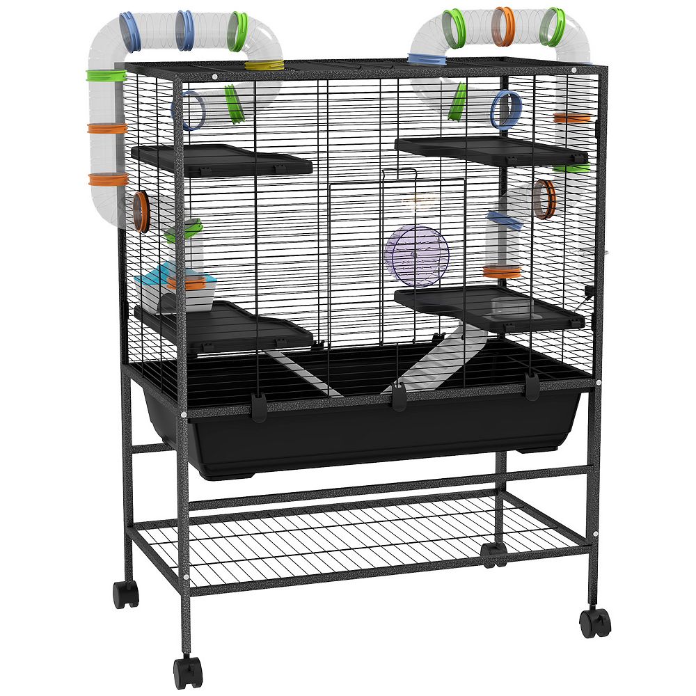 Curated visual reference: Pawhut Large Hamster Cage Rat Cage On Wheels W Storage Photo Inspiration