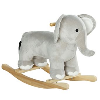 Qaba Rocking Horse Elephant Rocker with Realistic Sounds for Years 2-4