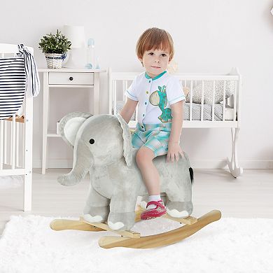 Qaba Rocking Horse Elephant Rocker With Realistic Sounds, For 2-4 Years