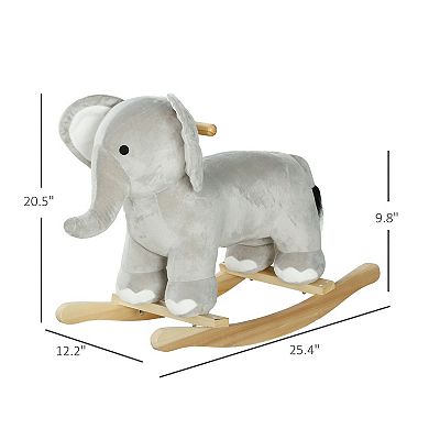 Qaba Rocking Horse Elephant Rocker With Realistic Sounds, For 2-4 Years