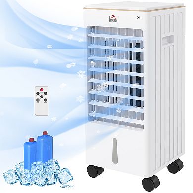 Homcom Room Air Cooler With Ice Packs, Timer, Oscillating, Led Display