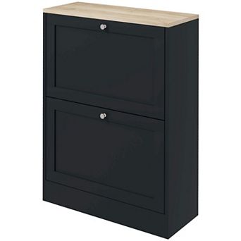 HOMCOM Slim Shoe Cabinet with 2 Flip Drawers & Adjustable Shelves