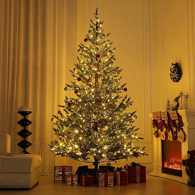 HOMCOM 9ft Artificial Sparse Cedar Christmas Tree with LED Lights
