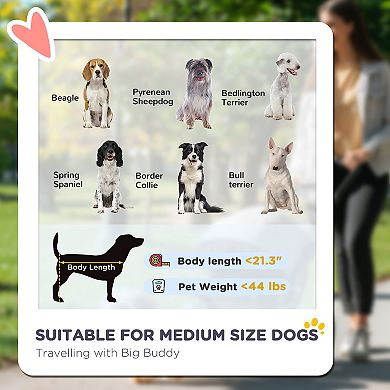 PawHut Dog Stroller, 3 Wheels Pet Stroller w/ One-Hand Fold, Rubber Wheels, Storage Bag