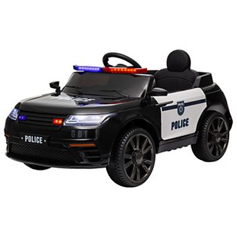 Qaba 12V Kids Ride on Police Car w/ Remote Control