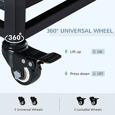 PawHut 43" Heavy Duty Dog Crate, Indestructible Dog Cage Kennel with Removable Tray