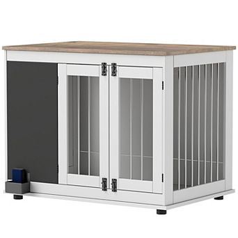 PawHut 39" Furniture Dog Crate w/ Three Doorsboard, for Large Dogs