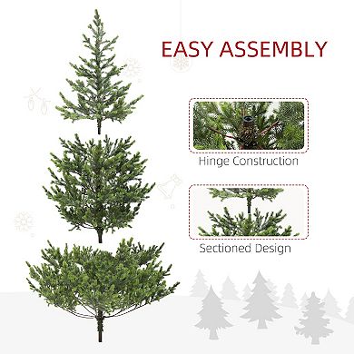 HOMCOM 7ft Artificial Sparse Christmas Tree with Steel Stand