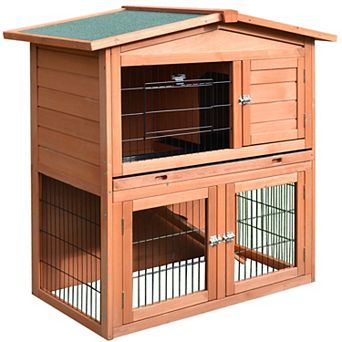 40" A-Frame Wood Wooden Rabbit Hutch Small Animal House Pet Cage