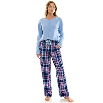 Women's Tall Croft & Barrow® Henley Pajama Top & Woven Rayon Pajama Bottoms Set