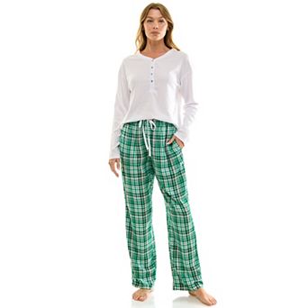Women's Tall Croft & Barrow® Henley Pajama Top & Woven Rayon Pajama Bottoms Set