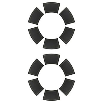 Set of 12 Wedge Faux Leather Placemats Heat Resistant Round Table Mats, 20"x12"